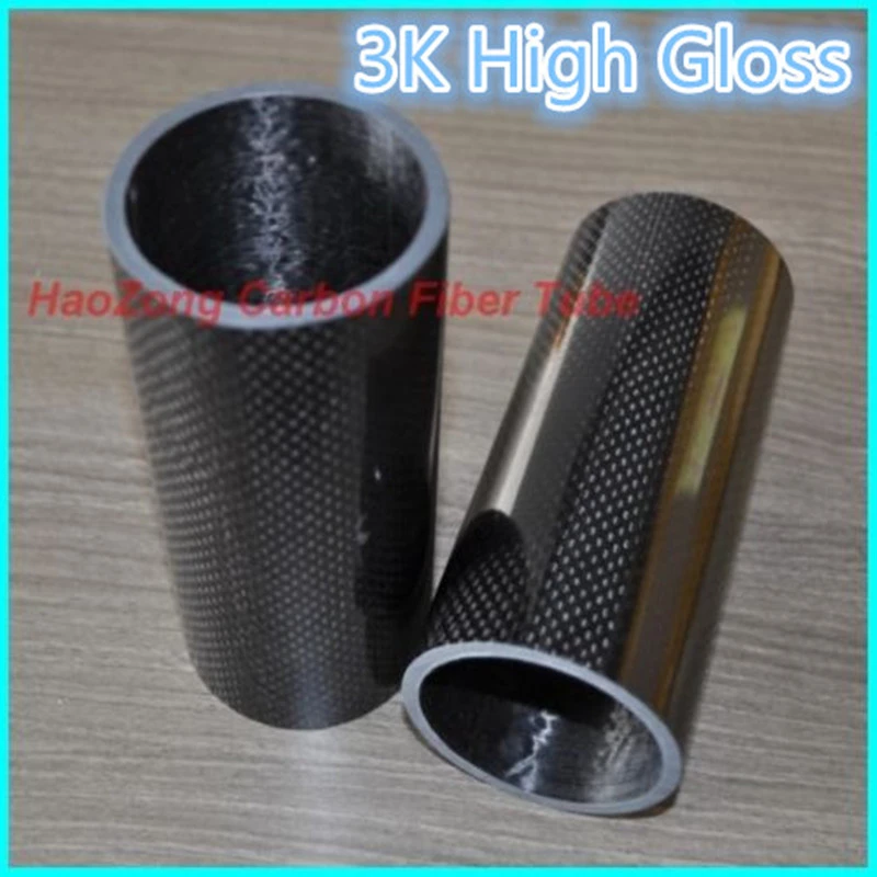 SHINA 3K Roll Wrapped 50mm Carbon Fiber Tube 46mm x 50mm x 500mm Glossy for RC Quad 