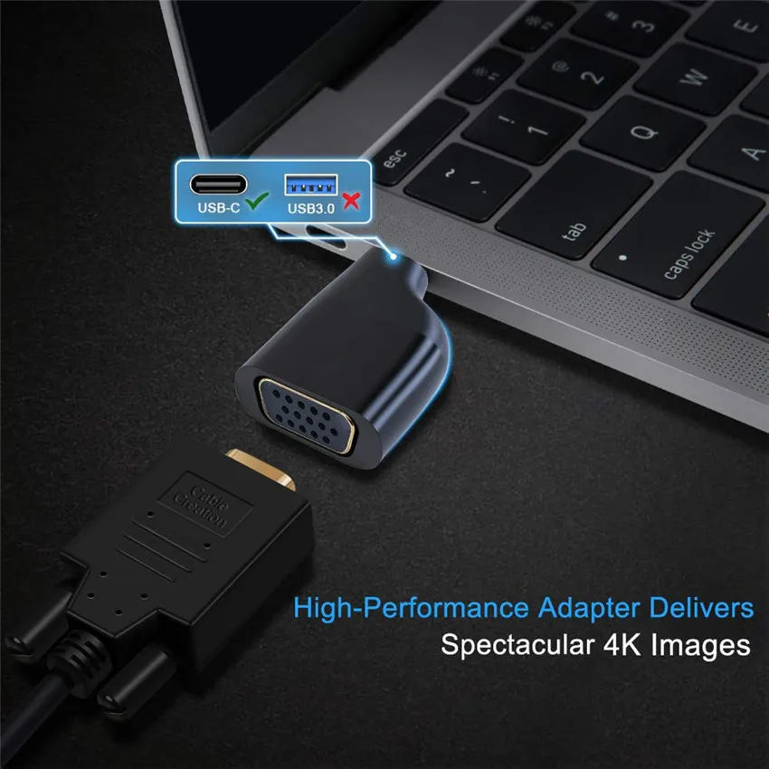 Thunderbolt 3 TYPE C к HDMI 4K 60HZ VGA DP Mini конвертер с брелком стиль для MacBook Galaxy USB C|Кабели VGA| |