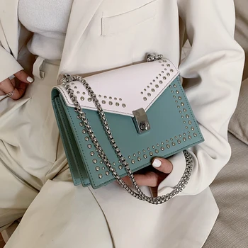 

NEW Fashion Square Bag Shoulder Bag & Retro Simple High Quality Studded Crossbody Bag Width 19cm Height 14cm Thickness 8cm