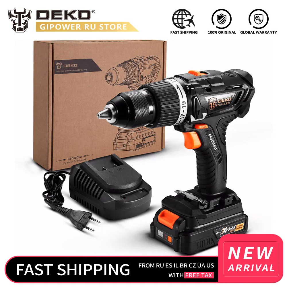 DEKO taladro de impacto inalámbrico GBD20DU3, destornillador eléctrico ...