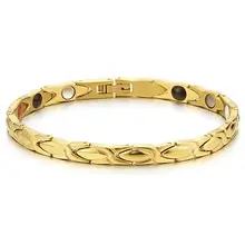 Здоровый Магнитный браслет из нержавеющей стали для женщин, терапевтические магнитики, браслеты, мужские ювелирные изделия для здоровья