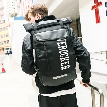 

Tide Brand Bag Ins Super Fire Port Wind Backpack Large Capacity Travel Bag Female Street Fashion Trend Backpack Men Bag