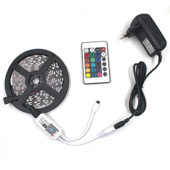 

5M RGB LED Strip Lights Wifi Wireless App Controlled Light Strip Rope Kit