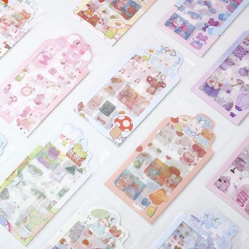 

4 Pcs/pack Kawaii Animal Rabbit Fruits Decorative Stationery Stickers Scrapbooking DIY Diary Album Phone Sticker Label