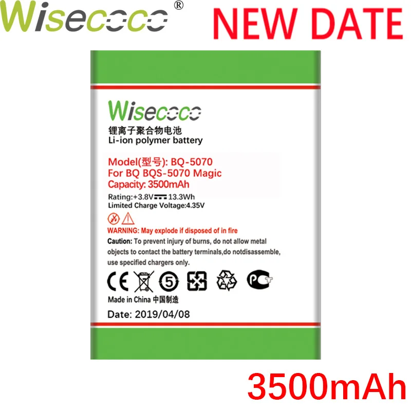 

Wisecoco BQS5070 3500mAh Newly Produced Battery For BQ BQS 5070 BQS-5070 Nous NS BQS 5004 Magic Phone Battery Replace