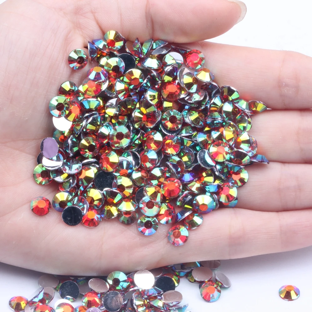 Resin Rhinestones Champagne AB 2mm-6mm Round Flatback Non Hotfix For Nails  Art Decoration DIY Craft Wedding Dress - AliExpress