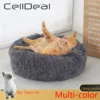 14 Colors Super Soft Cat Bed Round Fluffy Cat Sleeping Basket Long Plush Warm Pet Mat Cute Lightweight Comfortable Touch Kennel 1