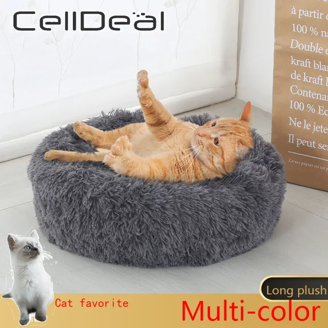14 Colors Super Soft Cat Bed Round Fluffy Cat Sleeping Basket Long Plush Warm Pet Mat Cute Lightweight Comfortable Touch Kennel Buy Online 