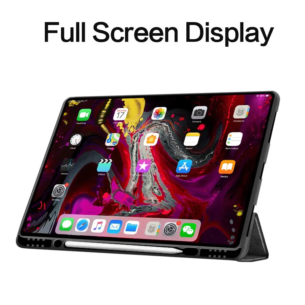 Чехол для iPad Pro 12,9 3rd выпуска модели A2014 A1895 A1876 карандаш держатель, тонкий защитный чехол-подставка для автоматического сна/пробуждения чехол