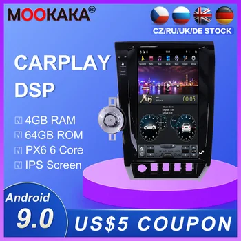 

Tesla style vertical android 9.0 Car GPS Nagavition for TOYOTA Tundra 2007-2011 AUTO or Manual A/C Car radio 4+64gb CARPLAY PX6