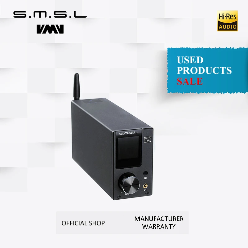 

Used products SMSL AD18 HI-FI Audio Stereo Amp with Bluetooth 4.2 Supports Apt-X,USB DSP Full Digital Power Amp 2.1 for Speaker