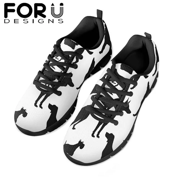 CDYXX0115BAQ FORUDESIGNS/женские кроссовки с рисунком собаки из мультфильма; коллекция года; дышащая повседневная обувь на шнуровке; Женская Удобная прогулочная обувь на мягкой платформе - Цвет: CDYXX0115BAQ