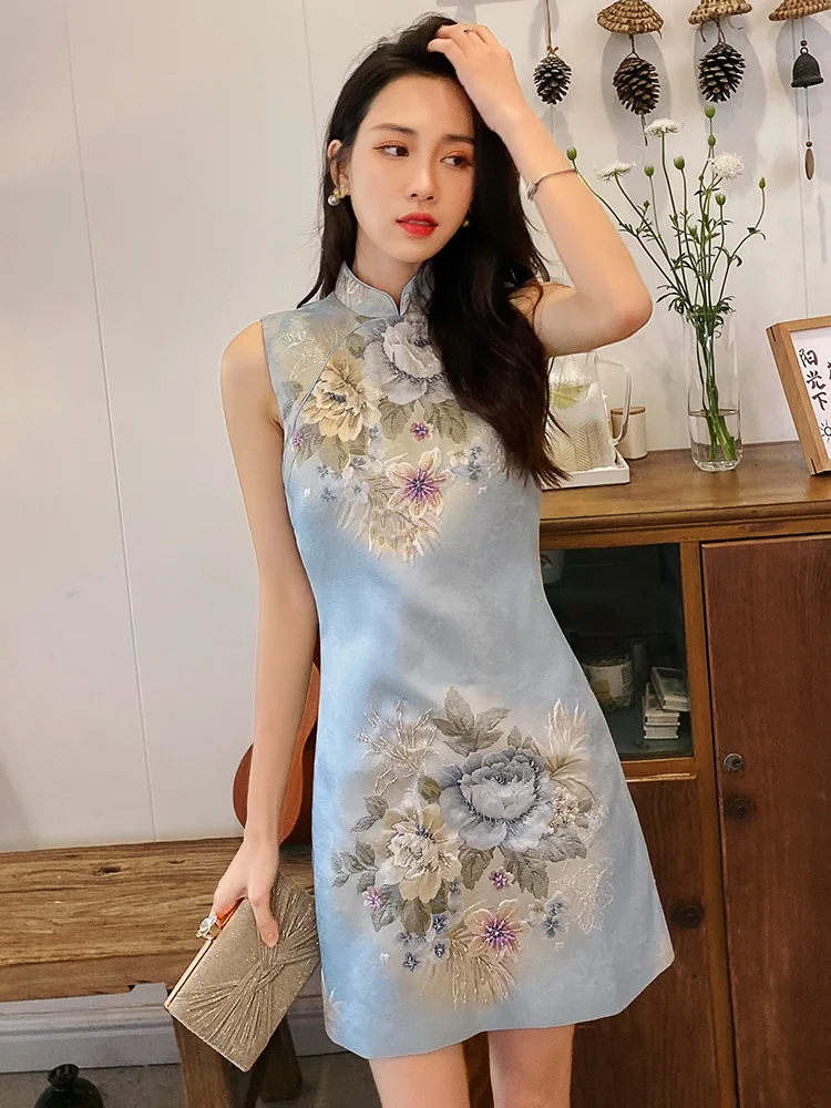 Новогодние платья-Ципао без рукавов Boutique Chinese luna | Тематическая одежда и униформа