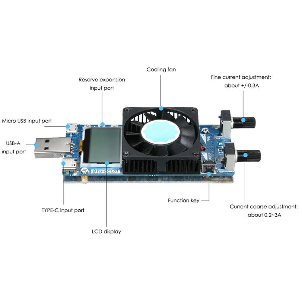 0.2A-3A 35W lcd USB электронный измеритель нагрузки совместимый SCM& DIY наборы