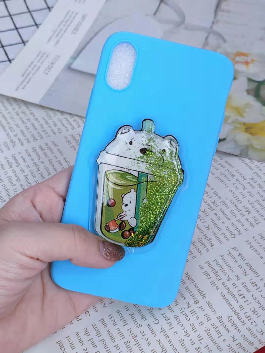 GreenBear SKY Blue Милый чехол для huawei Honor 5A LYO-L21 6A 6C 7A 7C 6X7X7 S 8 Lite 8S 8C 8X милый мягкий чехол из ТПУ с медведем - Цвет: GreenBear SKY Blue