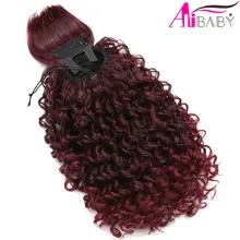

16Inch Curly Ponytail Clip in Synthetic Drawstring Hair Ponytail New Style Fashion Hair Extensions For Women Alibaby