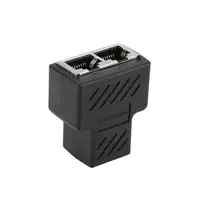 RJ45 Сплиттер адаптер 1-2 роҳи дугонаи порти зан адаптер кабели Ethernet LAN 1