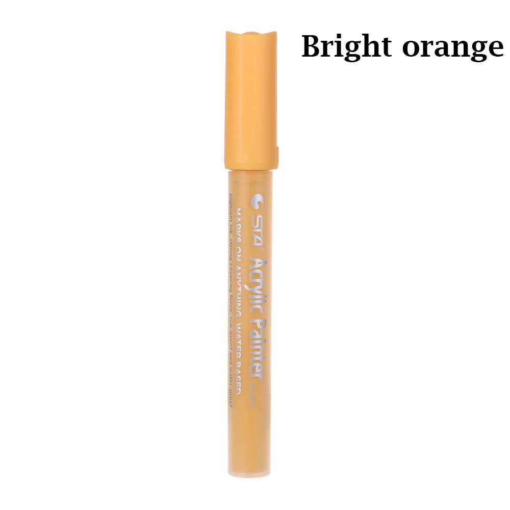 bright orange New Hot Assorted Colored Metallic Permanent Paint Markers Pens School Tools Paint DIY Crafts Painting Photo Graffiti Paint Pen - Цвет: bright orange