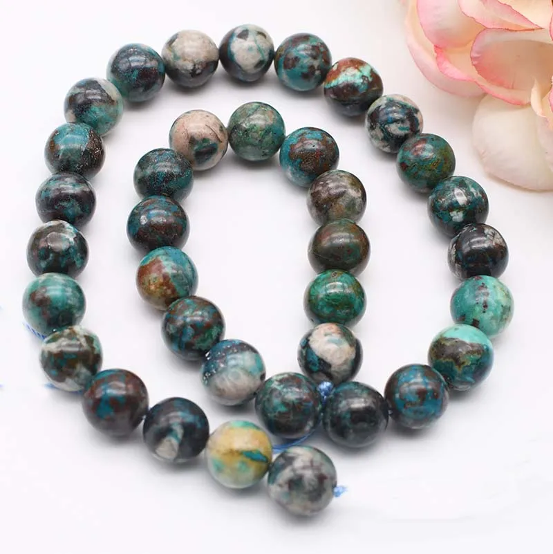 11mm Natural smooth Phoenix stone multicolour round stone beads For DIY necklace bracelet jewelry making 15 