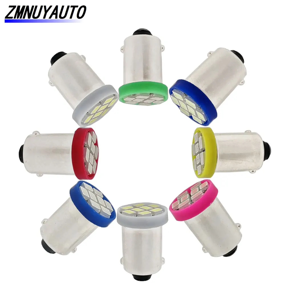 10 шт. T4W BA9S 8SMD 1206 светодиодные лампы H6W Светодиодные лампы салона автомобиля Авто пульт дистанционного управления купольные лампы белый/красный/желтый/синий/зеленый/розовый