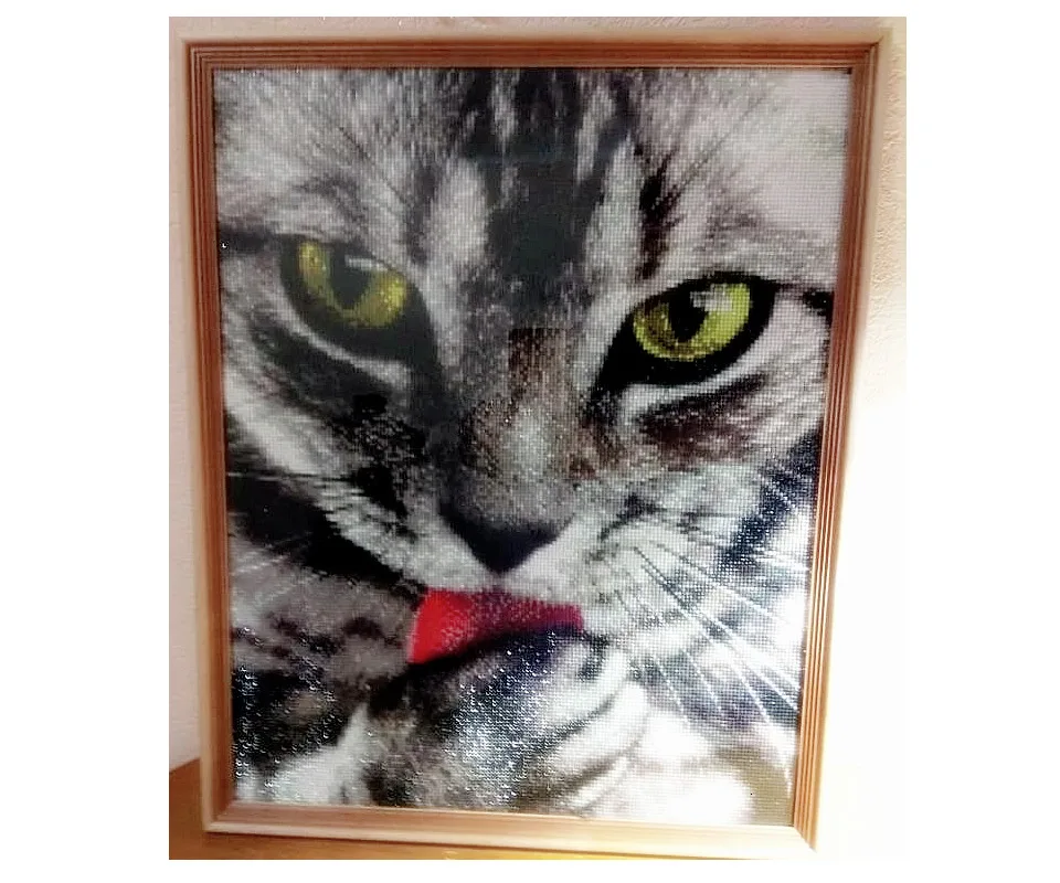 Алмазная вышивка huacan животные мозаика вышивка крестиком 5D Сделай Сам Алмазная картина кошка полная квадратная/круглая дрель украшение дома