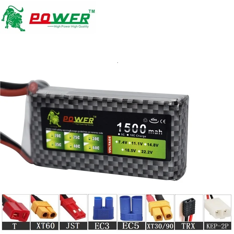 LION POWER 11 1 V 1500mah 35C T/XT 60 модель самолета с дистанционным управлением от