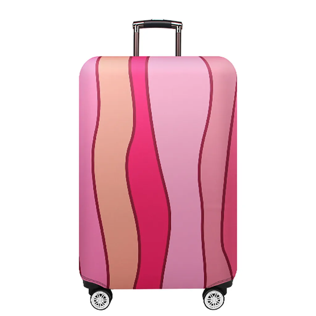 Толстый защитный чехол для багажа для путешествий, чехол для багажника, подходит для чемодана 18 ''-32'' с волнистым узором, кожаная сумка для путешествий, куртка, пылезащитный чехол - Цвет: Pink