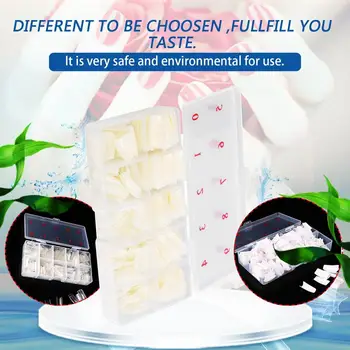 

1 Box/500pcs French False Nail Tips Nails Half French False Nail Art Tips Acrylic UV Gel Manicure Tools Natural Color Fake Nail