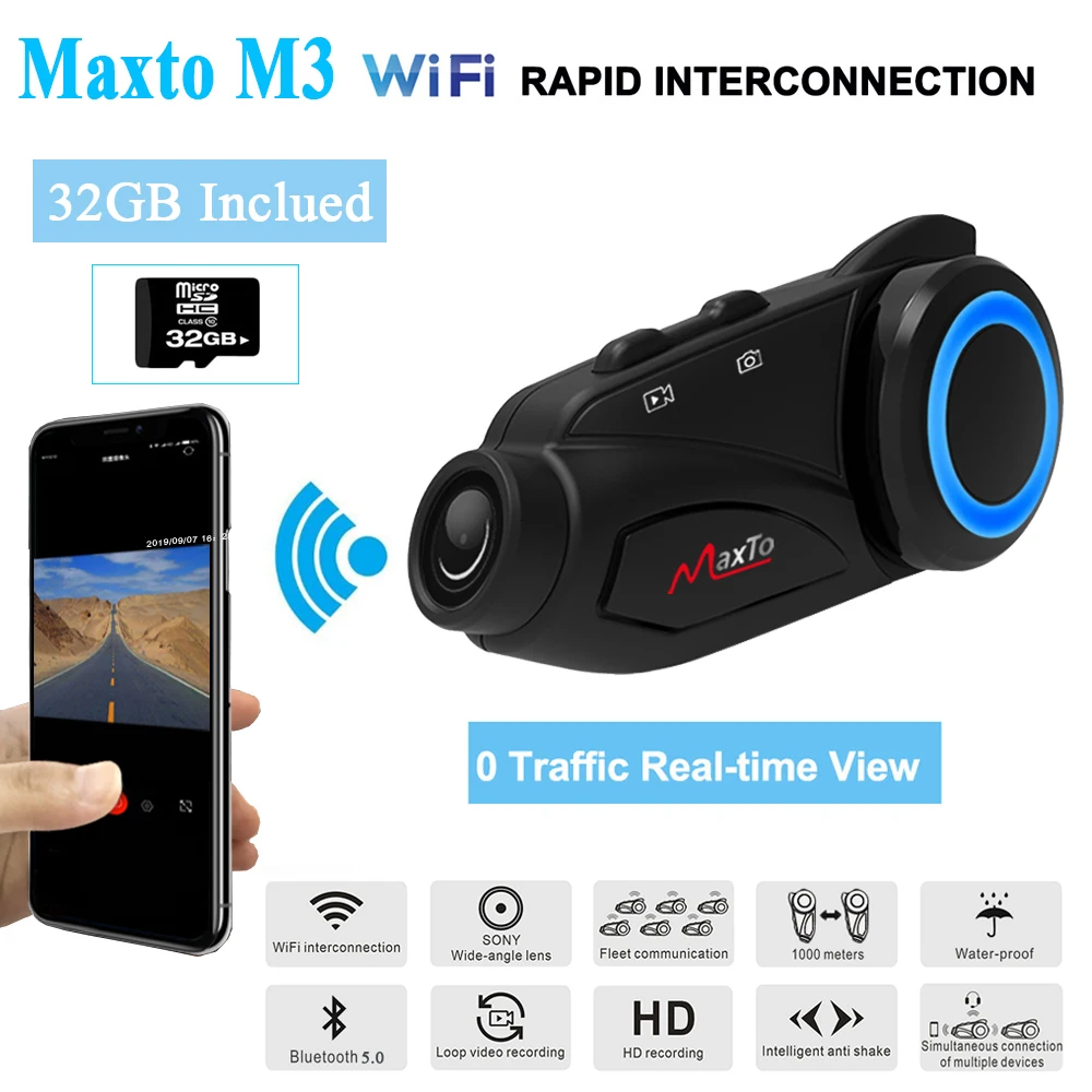 Переговорное устройство для мотоцикла 6 всадников переговорное с Bluetooth и Wi-Fi