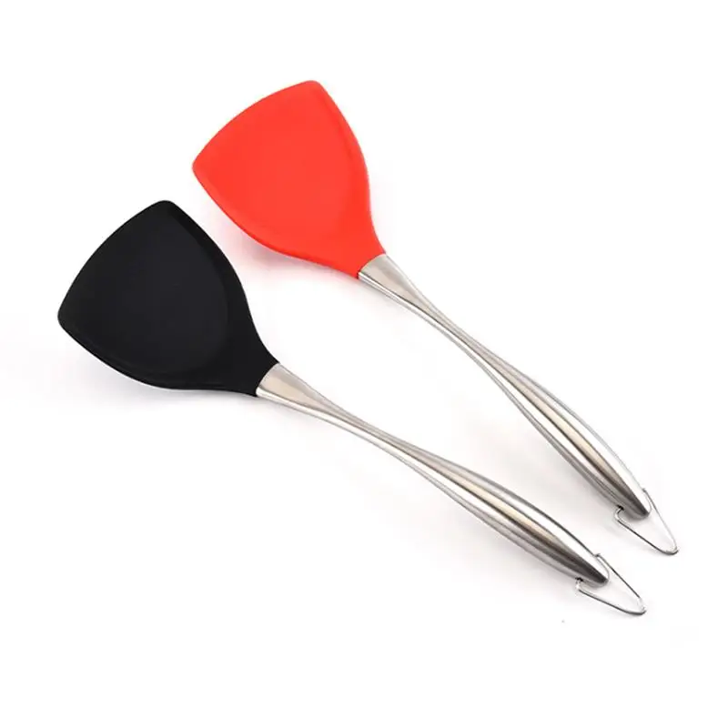 justdolife Silicone Spatula Non-stick Flexible Cooking Spatula with Stainless Steel Handle Utensils Kitchen for Cooking