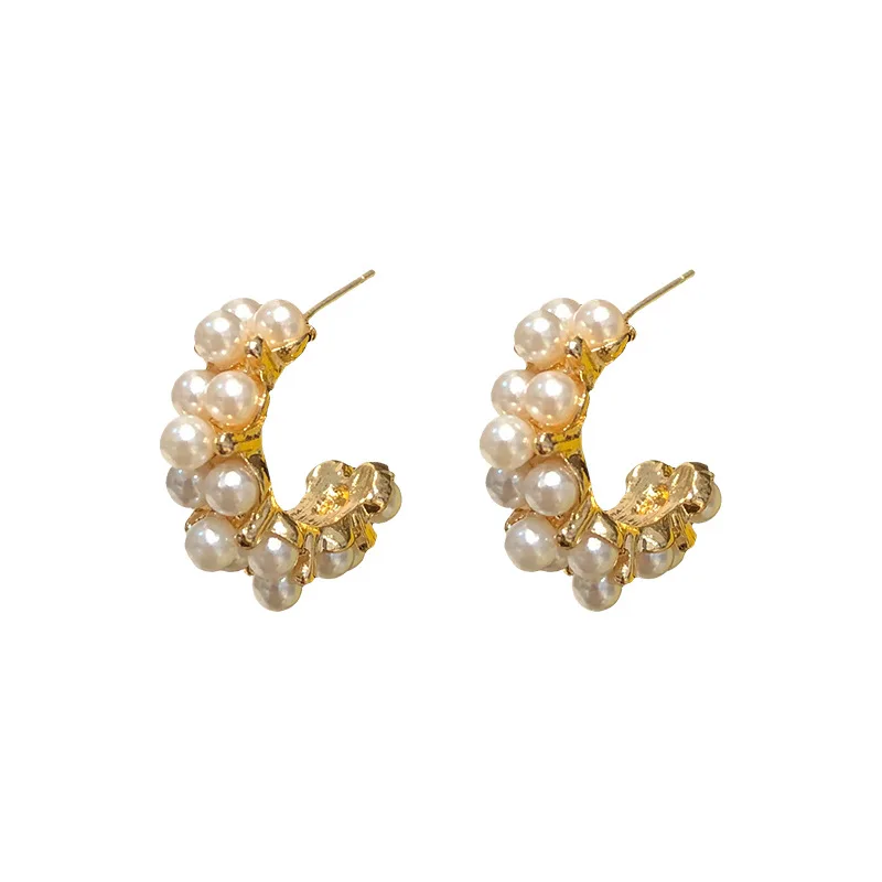 

Pearl Stud Earings Gold Color Fashion Jewelry Sale 2020 Korean Ear Ring Luxury Design Accessories for Women Gifts Elegant Style