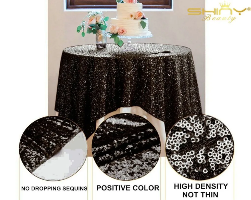 Скатерти с блестками 50x72 дюймов, черные скатерти для стола, черная скатерть с блестками для дня рождения/рождества/выпускного вечера/других Event-M1026