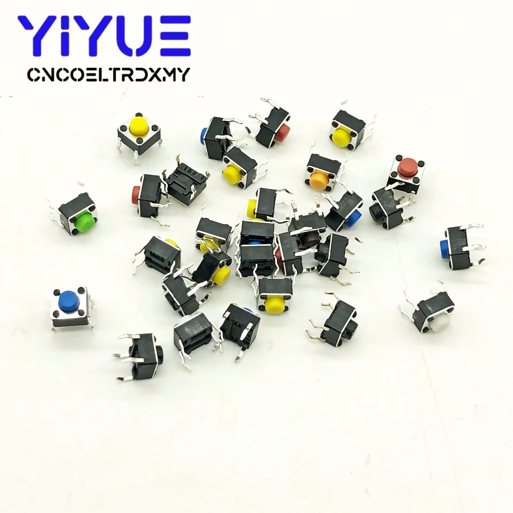 8 Colors 80Pcs 665 Tact Switch Tactile Push Button Switch Kit, Induction cooker Keys Tact ONOFF 6X6X5mm (4)