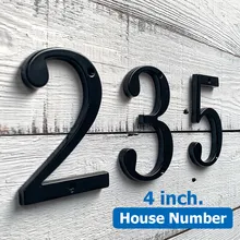 Черный 4 "101 мм цифры на дверь современный номер дома
