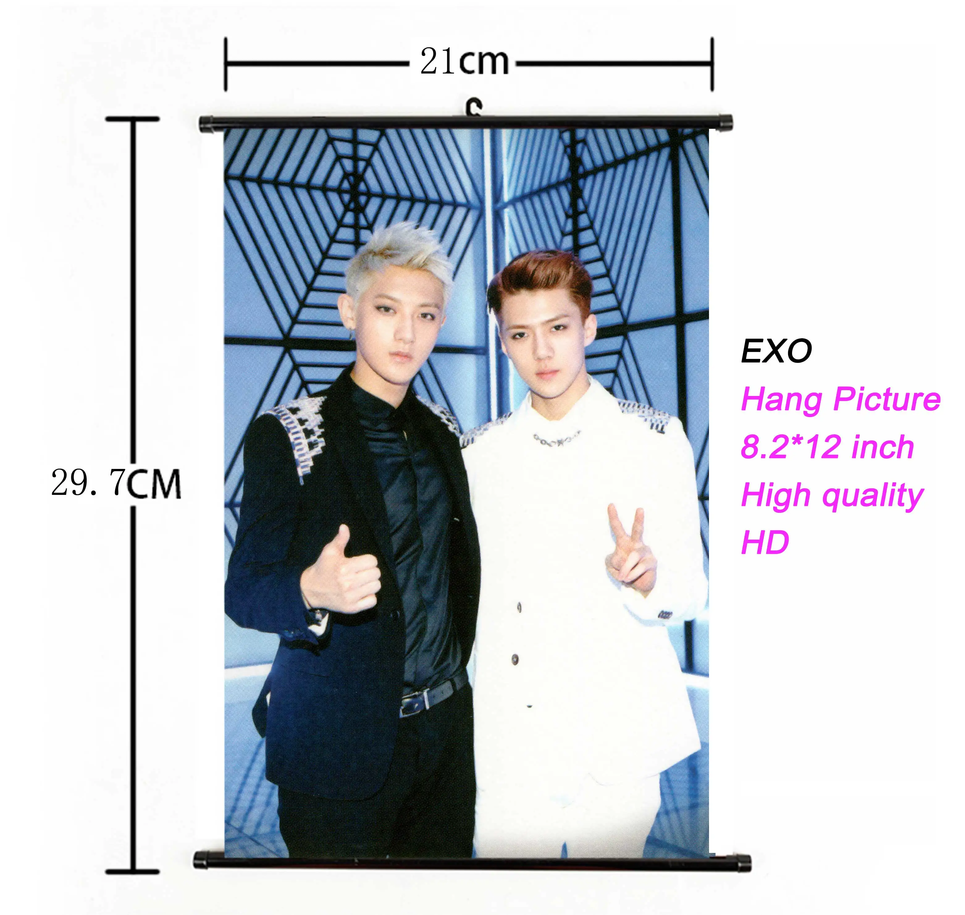 K-pop EXO альбом Висячие картины фото плакат Kpop EXO Висячие Плакаты для фанатов Коллекция подарков ткань 21*30 см Высокое качество