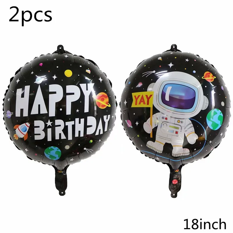 1pc giant Rocket astronaut foil balloons Baby Boy super hero Favor Toys HAPPY BIRTHDAY party decorations kids outer space balls - Цвет: 2pcs as picture