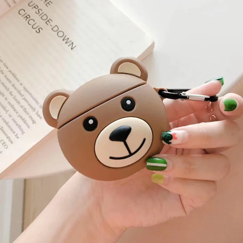 Чехол для наушников с изображением милой собаки медведя коровы для airpods, чехол для Apple, беспроводная Bluetooth гарнитура, мягкая оболочка - Цвет: style 1