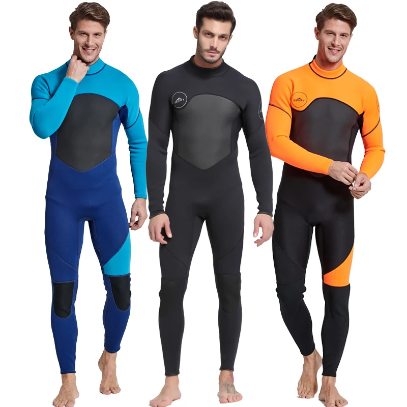 Men's Full Body Wetsuit 3mm Men Neoprene Long Sleeves Dive Suit - Perfect For Swimming/Scuba Diving/Snorkeling/Surfing Orange | Спорт и