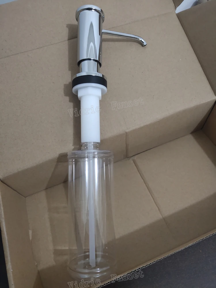 

Vidric High Quality Replacement Chrome Sink Soap Dispenser with Lead Free Countertop Liquid Dish Pump PP Bottle ABS Sprayer