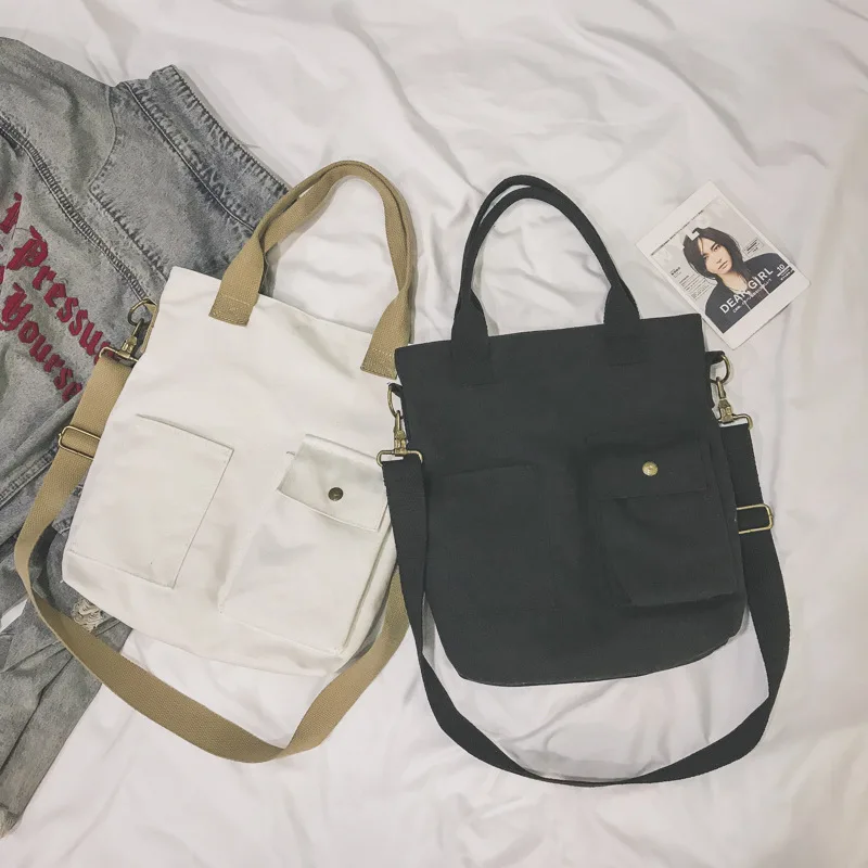 

Tote Bag Women's Simple Retro Japanese Korean Literature And Art Canvas Bag Ulzzang Canvas Shoulder Large Bag Broadband Shoulder