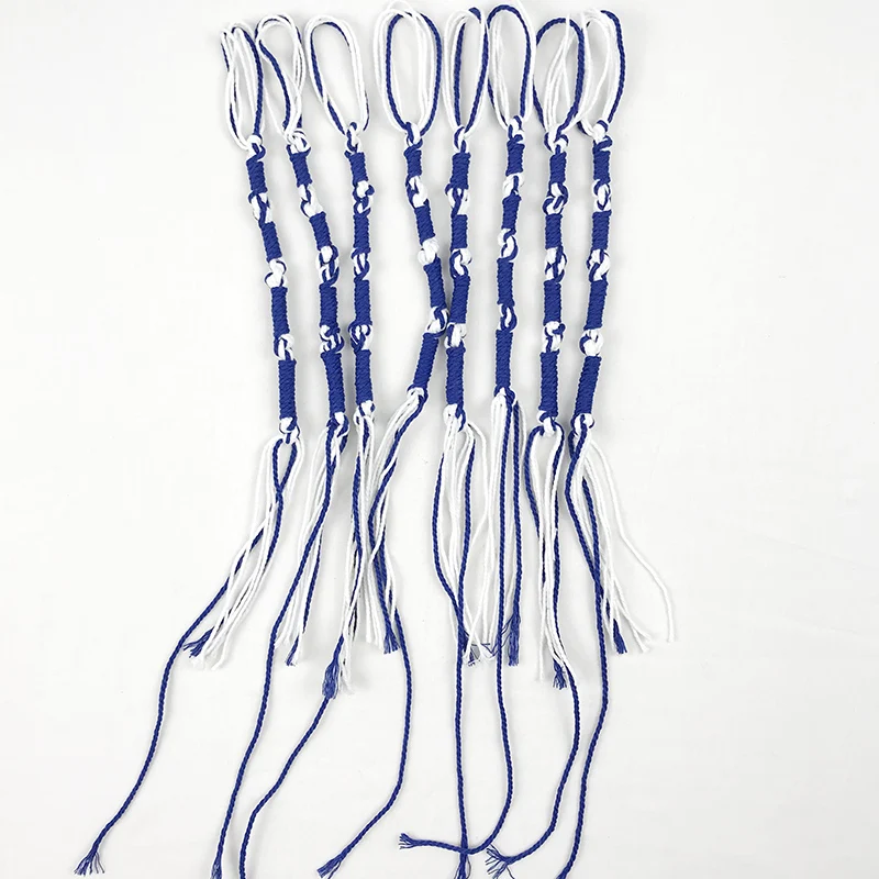 유대교 Tzitzits 파란색 실이 있는 흰색 4개 세트 - 술(더 긴 파란색 메시아 실 포함) Royal Blue Tzitzit