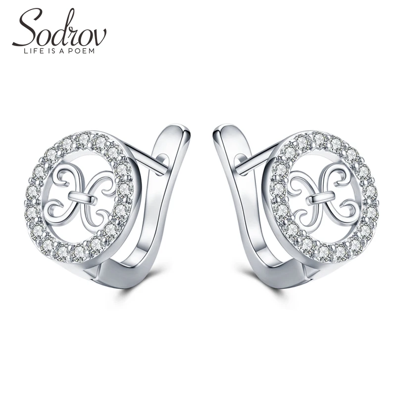 

Sodrov Silver Hoop Earrings for Women Authentic 925 Sterling Silver AAA CZ Hoops Female Mode Bijoux Brincos 2019 New