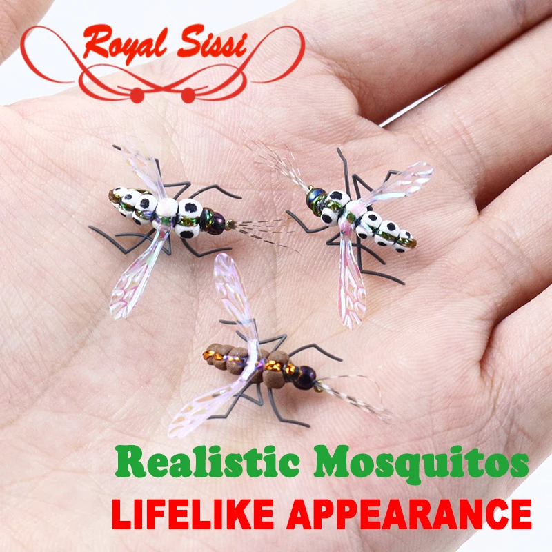 

2pcs set hot realistic mosquitos adult flies 12# fly fishing dry fly hooks floatable foam flies surface water fishing lure bait
