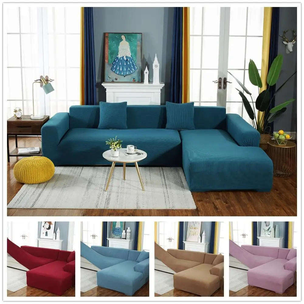Saoltexile Solid Color Corn Fleece Sofa Cover Stretch Sofa Covers For Living Room Dust Cover for