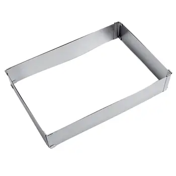 

New Silver color Stainless Steel Adjustable Rectangular Cake Pan Stainless Steel Non-stick Baking Cake Molds Kitchen Tools Suppl
