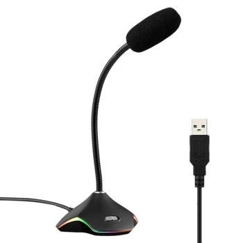 

USB Microphone with RGB for PC Computer Laptop Notebook Desktop Gaming Chatting YouTube Noise Reduction Microphone