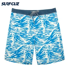Surcuz short masculino de 2 vias, bermuda elástica de secagem rápida para praia e natação, roupa esportiva masculina de médio verão