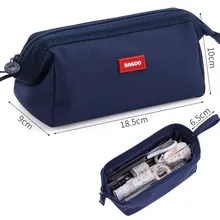 

Large Capacity Pencil Case Double Side Macaron Color Canvas Pen Bag Storage Pouch Stationery for Junior High School Students