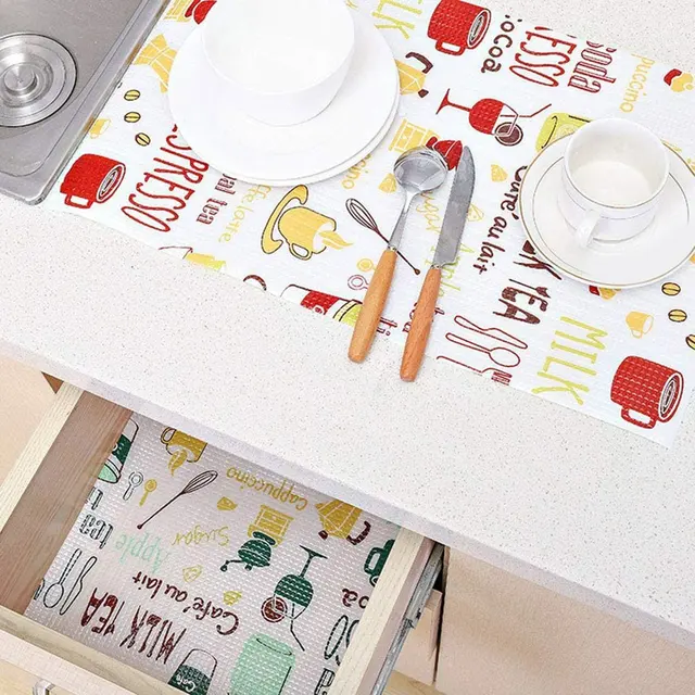 1 Tekercs Konyhai Asztal Pvc Szőnyeg Fiókok Szekrény Polcbélés Placemat Vízálló Olajálló Cipő 30*300Cm - Image 6