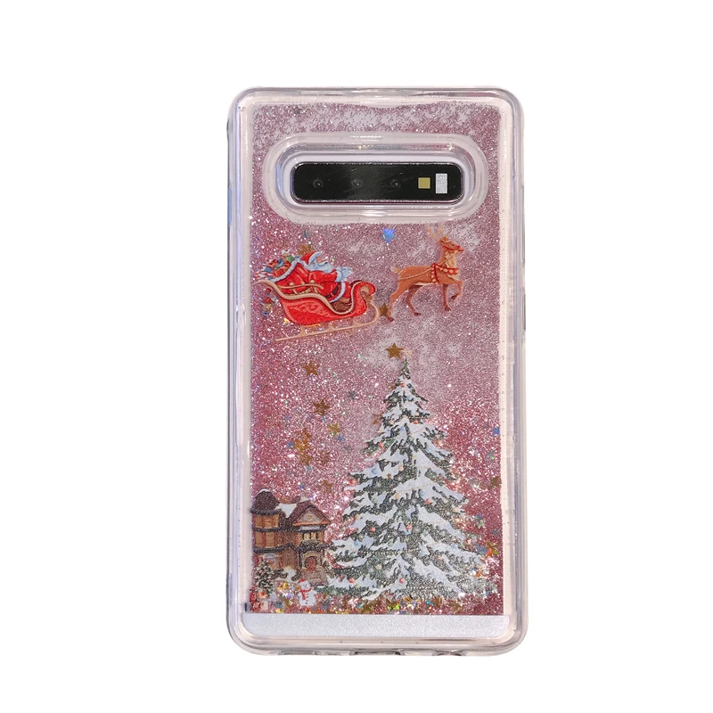For Samsung Note 10 Plus Cover Christmas Tree Liquid Sand TPU Glitter Back Case for Samsung Note 10 8 9 S8 S9 S10 Plus Coques